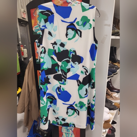 Calvin Klein Blue Green Front Zip Dress - Picture 2 of 8